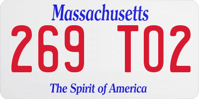 MA license plate 269TO2