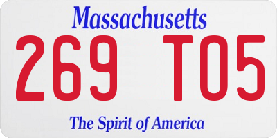 MA license plate 269TO5