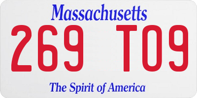 MA license plate 269TO9