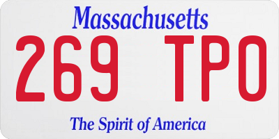 MA license plate 269TP0