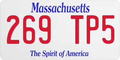 MA license plate 269TP5