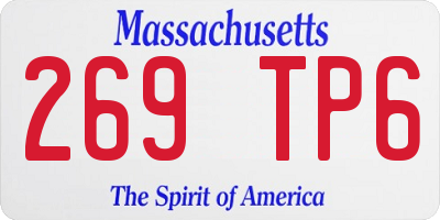 MA license plate 269TP6