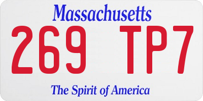 MA license plate 269TP7