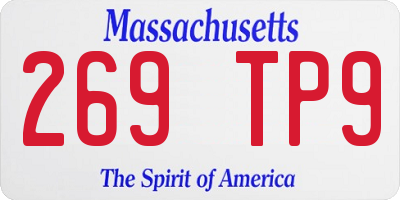 MA license plate 269TP9