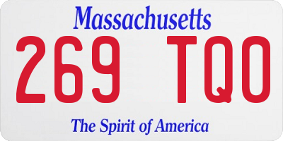 MA license plate 269TQ0