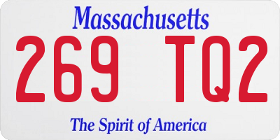 MA license plate 269TQ2