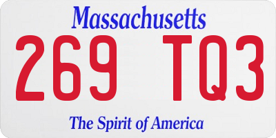 MA license plate 269TQ3