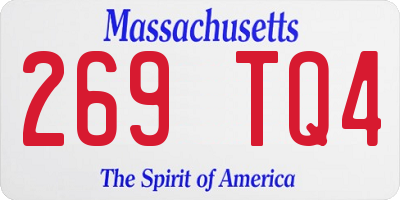 MA license plate 269TQ4