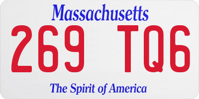 MA license plate 269TQ6
