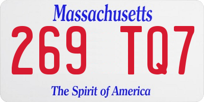MA license plate 269TQ7