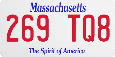 MA license plate 269TQ8