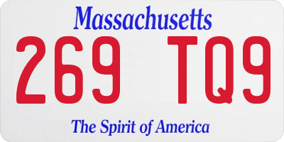 MA license plate 269TQ9