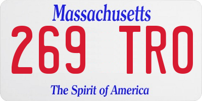 MA license plate 269TR0