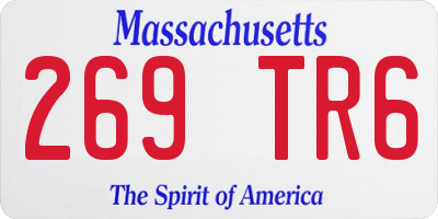 MA license plate 269TR6