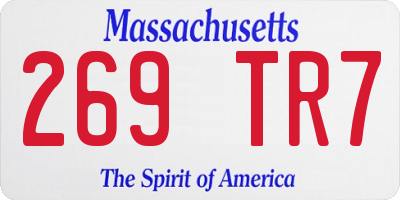 MA license plate 269TR7
