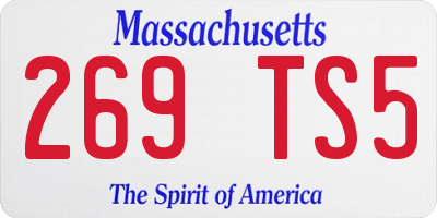 MA license plate 269TS5
