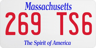MA license plate 269TS6