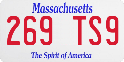MA license plate 269TS9