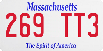 MA license plate 269TT3