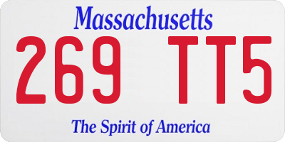 MA license plate 269TT5