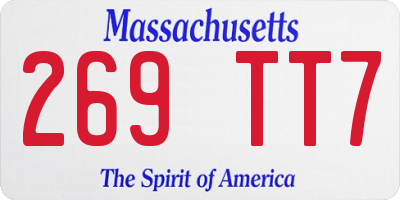 MA license plate 269TT7