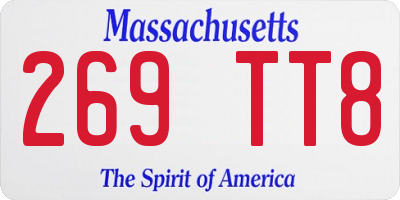 MA license plate 269TT8