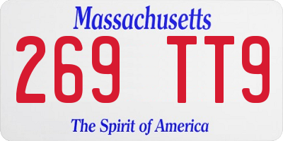 MA license plate 269TT9