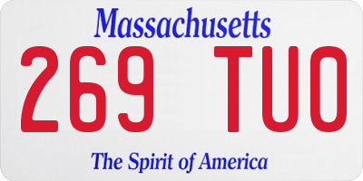 MA license plate 269TU0