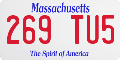 MA license plate 269TU5