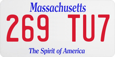 MA license plate 269TU7