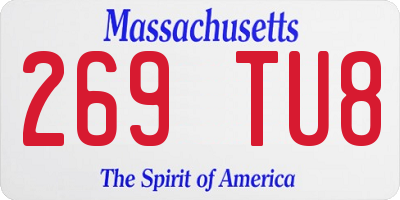 MA license plate 269TU8
