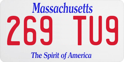MA license plate 269TU9