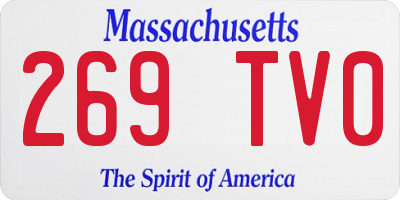 MA license plate 269TV0