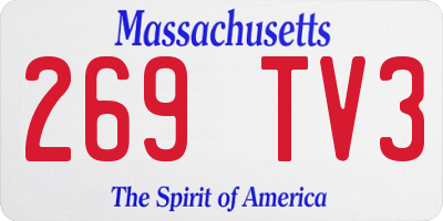 MA license plate 269TV3
