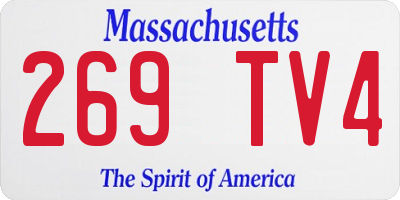 MA license plate 269TV4
