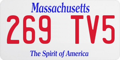 MA license plate 269TV5