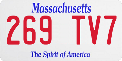 MA license plate 269TV7
