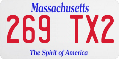 MA license plate 269TX2