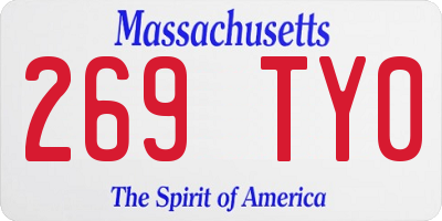 MA license plate 269TY0