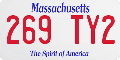 MA license plate 269TY2