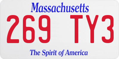 MA license plate 269TY3