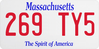 MA license plate 269TY5