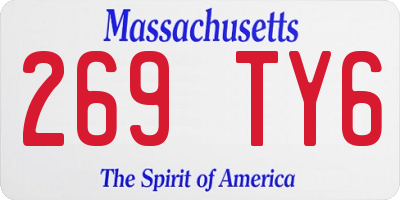 MA license plate 269TY6