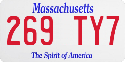 MA license plate 269TY7