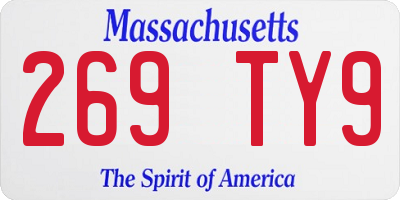 MA license plate 269TY9