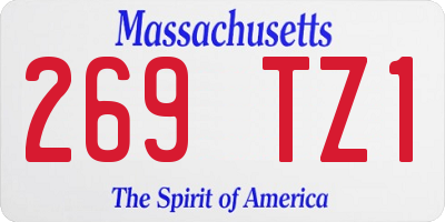 MA license plate 269TZ1