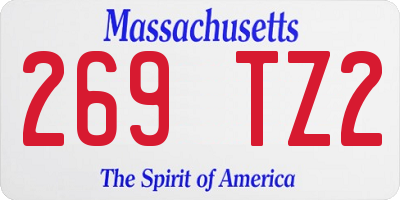 MA license plate 269TZ2