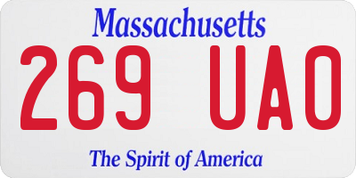 MA license plate 269UA0