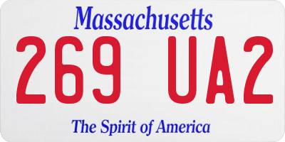 MA license plate 269UA2