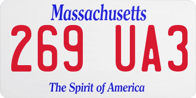 MA license plate 269UA3